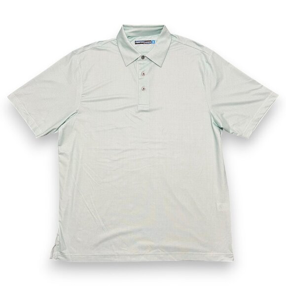 Roundtree & Yorke Men's Green Microgingham Polo Size Medium - Picture 1 of 4
